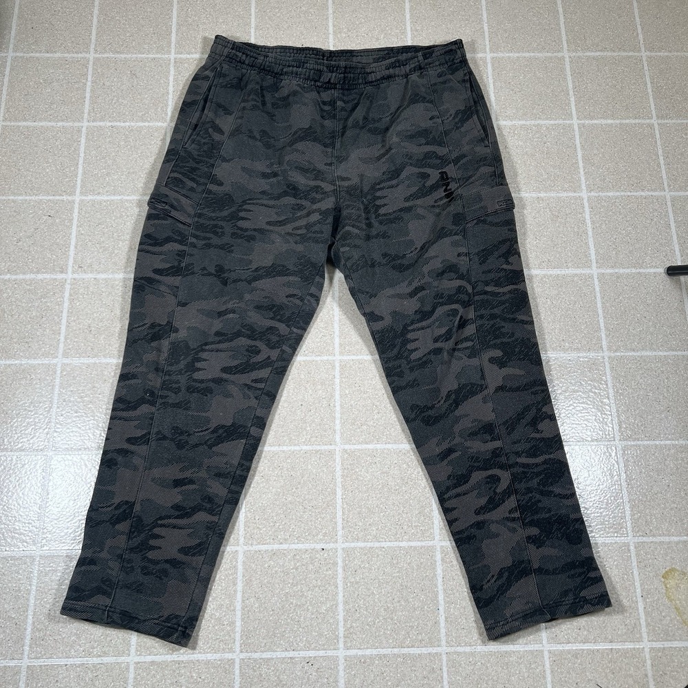 VTG AND1 Baggy Cargo Sweatpants Camo Mens 2XL Skate Grunge Y2K Hip Hop Retro